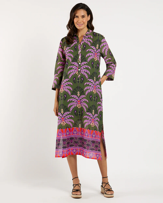 Kallan Dress - Decorative Frond Loden