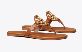 Miller Soft Metal Logo Sandal - Bourbon Miele & Gold