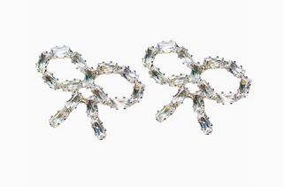 Sparkling Diamond Mini Statement Bow Earrings