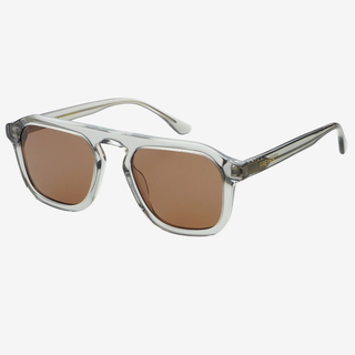 Addison Acetate Aviator - Crystal Gray / Brown