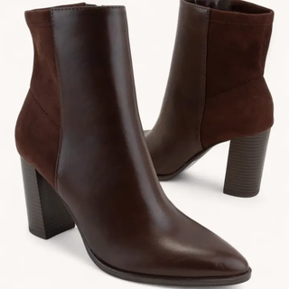 Lori - Two Tone Pointed Toe Ankle Boot - Brown - 11