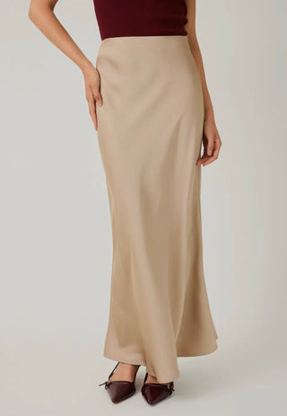 BIAS SATIN MIDI SKIRT
