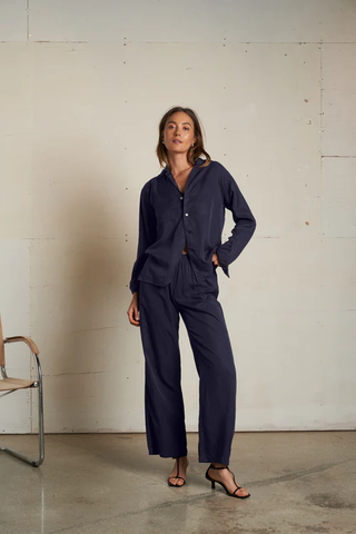 Hana - Tencel Pants - Navy