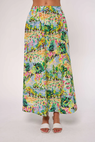 Porto Maxi Skirt - Giverny Garden Print
