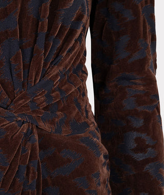 Dress Velvet Leopard - Chocolate