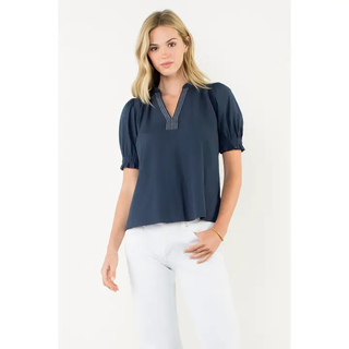 Debbie - Short Sleeve V-Neck Top
