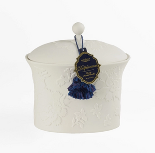 Delphinium Bleu Et Blanc Ceramic Candle