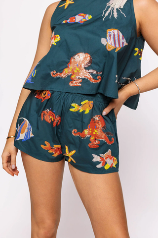 UNDER THE SEA ICON SHORT - Navy
