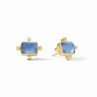 Clara Stud - Iridescent Chalcedony Blue