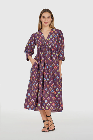 Ingrid Dress - Holiday Flowers