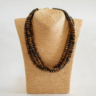Tiger Eye Beaded Necklace - 8MM