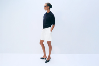 Cashmere Mesh Polo - Navy