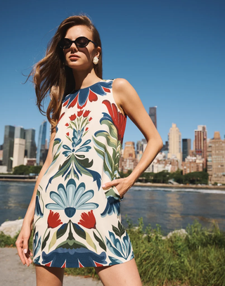 Fiona Shift Mini Dress - Ornamented Espalier