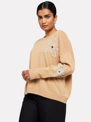 Camilla Flower Crew - Camel