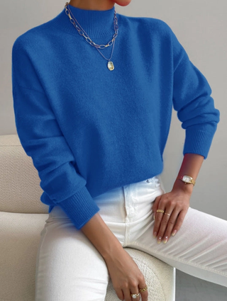 Mock Neck Long Sleeve Knit Sweater