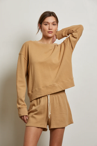 Tyler - French Terry Pullover Sweatshirt - Suede