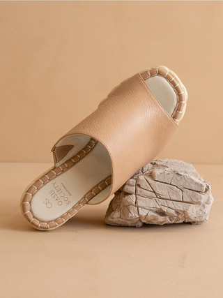 The Raina Apricot | Espdarille Slip On Wedge