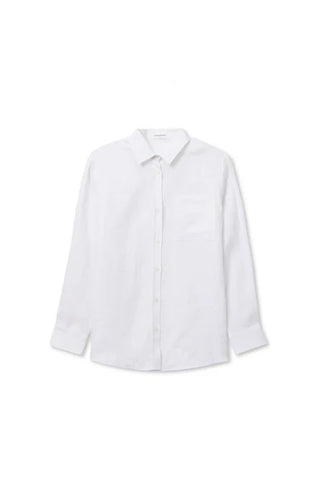 LORELAI LINEN BUTTON DOWN - WHITE