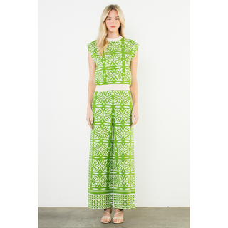 Sharon Sleeveless Pattern Knit Top