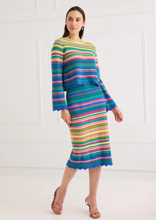The Eloise Skirt - Sunset Stripe Knit