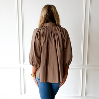 Camille Top - Taupe & Neon