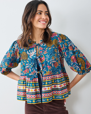Annabelle Blouse in Tibetan Tigress - Blue Ridge
