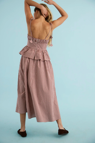 Betsy Dress - Cotswold Check Rust