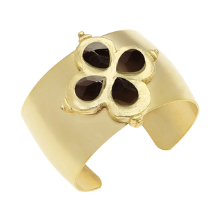 Brown Stone Clover Cuff
