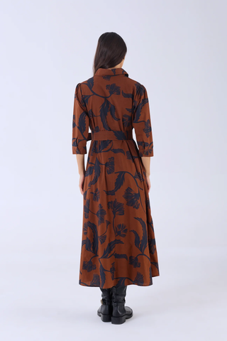 Emily Dress - Noir Bloom Brown