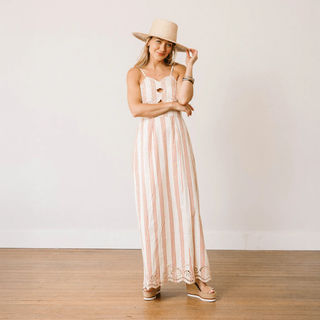 Sophia Dress - Cherry Pinstripe