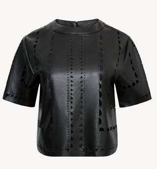 Anisa Top - Black Vegan Leather