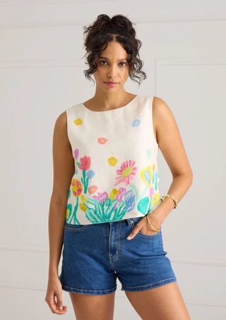 Brenna Top - Secret Garden Print