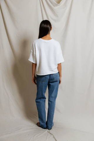 Ezra Short Sleeve Sweatshirt - White