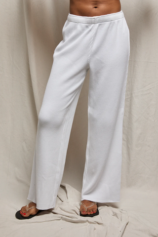 Shane Waffle Pants - White