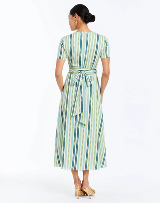 Nolita Short Sleeve Wrap Dress - Catena Stripe