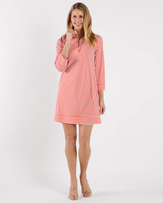 Finley Dress - Stripe Coral