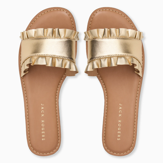 Rozette Ruffle Slide - Gold