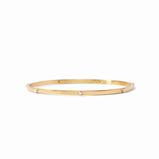 Crescent Stone Bangle Gold - Pearl