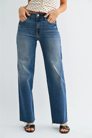 Slim Palazzo w/ Scissor Cut - Light Medium