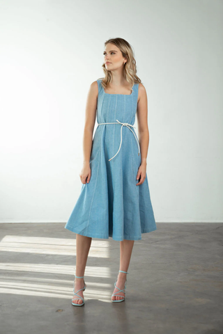 Ashley Dress - Light Blue Denim