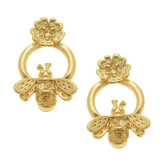 Gold Bee Stud Earrings