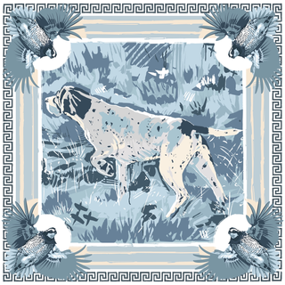 Light Blue Pointing Strong Silk Scarf