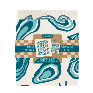 Oyster- Tea Towel + Sponge Cloth Set
