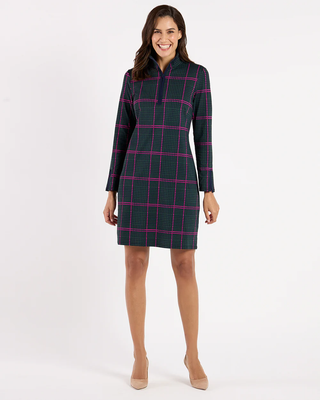 Anna Dress - Glen Plaid Pine Navy
