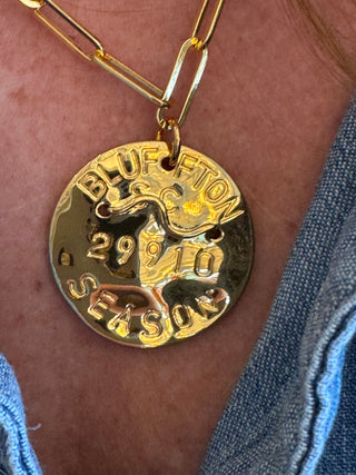 Bluffton Beach Tag Charm Necklace