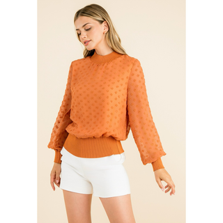 Pom Fringe Top - Rust