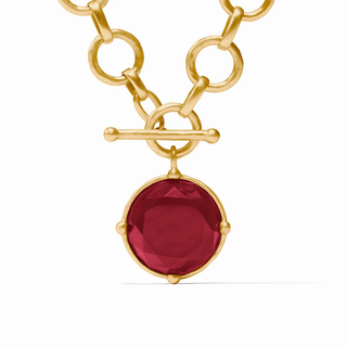 Honeybee Statement Necklace - Iridescent Ruby Red