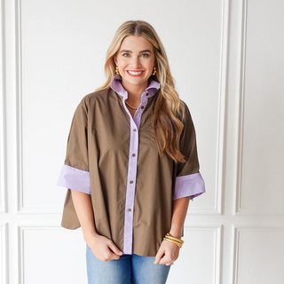 Abby Swing Top - Forest & Lavender