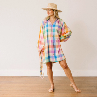 Rainbow Plaid Pippa Dress
