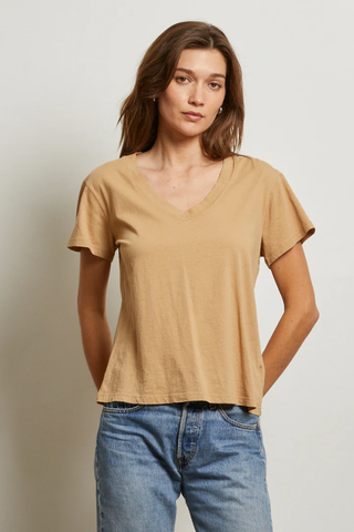 Hendrix V-Neck Tee - Suede